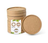 BIOZOYG Couvercle en Carton pour Coupes de Glace 50 Pièces Ø 92 mm Marron Couvercle pour Coupes de Glace Revêtu Jetable Couvercle Jetable Coupe de Glace Gobelet à Emporter Dessert Takeaway