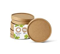 BIOZOYG Couvercles en carton pour tasses 25 pièces Ø 115 mm Marron Soupière avec couvercle jetable enduit Couvercles En Carton Membrane Pour Bol Soupe à Emporter Bol Salade Terrine Pot