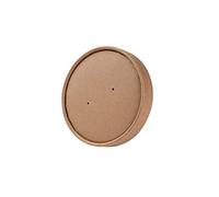 BIOZOYG Couvercles gobelet jetables bio pour gobelet bio Ø 95mm I Couvercles compostables jetables I 25 couvercles biodégradables papier marron