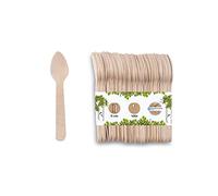 BIOZOYG cuillère jetable de vaisselle à usage unique I 100 x cuillère à soupe de madera cuillère en bois couverts jetables I biodégradable et compostable 11cm