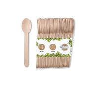 BIOZOYG cuillère jetable de vaisselle à usage unique I 200 x cuillère à soupe de madera cuillère en bois couverts jetables I biodégradable et compostable 16.5cm