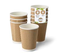 BIOZOYG Gobelet en carton 100 pièces 300 ml / 12 oz, 90 mm - Gobelets jetables pour café - Gobelets en carton pour boissons chaudes - Alternative aux gobelets en polystyrène, gobelets en papier