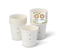 BIOZOYG Gobelet en carton 1000 pièces 50 ml / 2 oz, 50 mm - Gobelets jetables pour café - Gobelets en carton pour boissons chaudes - Alternative aux gobelets en polystyrène, gobelets en papier