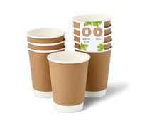 BIOZOYG Gobelet en carton 50 pièces 200 ml / 8 oz, 80 mm blanc - Gobelets jetables pour café - Gobelets en carton pour boissons chaudes - Alternative aux gobelets en polystyrène, gobelets en papier