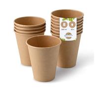 BIOZOYG Gobelet en carton 50 pièces 250 ml / 10 oz, 90 mm - Gobelets jetables pour café - Gobelets en carton pour boissons chaudes - Alternative aux gobelets en polystyrène, gobelets en papier