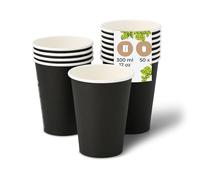 BIOZOYG Gobelet en carton 50 pièces 300 ml / 12 oz, 90 mm - Gobelets jetables pour café - Gobelets en carton pour boissons chaudes - Alternative aux gobelets en polystyrène, gobelets en papier
