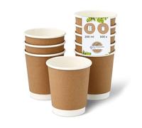 BIOZOYG Gobelet en carton 500 pièce 200 ml / 8 oz, 80 mm - Gobelets jetables pour café - Gobelets en carton pour boissons chaudes - Alternative aux gobelets en polystyrène, gobelets en papier