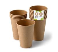 BIOZOYG Gobelet en carton 500 pièces 180 ml / 7,5 oz, marron - Gobelets jetables pour café - Gobelets en carton pour boissons chaudes - Alternative aux gobelets en polystyrène, gobelets en papier