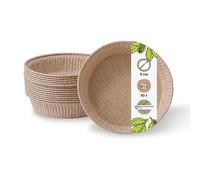 BIOZOYG Lot de 50 moule ronds en papier de cacao - Hauteur : 9 cm - 2,5 cm - Coupelles résistantes au four - Marron - Petits moules à quiche