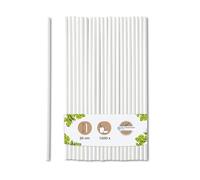 BIOZOYG Pailles Biodégradables en Papier 20 cm 5 mm Ø - Blanches Roulées Verticalement pour Cocktails et Fêtes - 1500 Pièces