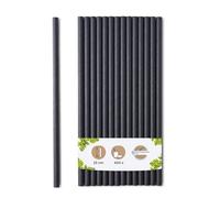 BIOZOYG Pailles jumbo en papier 23cm paille 8mm Ø I paille biodégradable I pailles noires écologiques I pailles de fête pour smoothies I pailles en papier 600 pièces