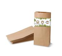 BIOZOYG Petits sacs en papier kraft I Sac en papier marron sac cadeau bio I Sac en papier à fond recyclable I Sac à fond carrée non-blanchi I Sac à fond biodégradable I Taille M
