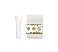 BIOZOYG Portionneuse à glace écologique I 500 bâtonnets à glace en papier blanc I Cuillère à glace biodégradable & écologique I Cuillère en papier jetable I Portionneuse à glace durable