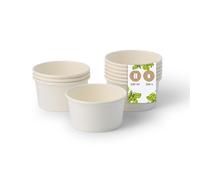 BIOZOYG Pots à Glace en Carton 250 Pièces 150 ml / 6 oz Blanc - Pot de Glace Jetables Enduites - Bols Coupes à Dessert Gobelets à Glace en Papier à Snacks Gobelets à Crème Yaourt Glacé pour Glacier