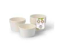 BIOZOYG Pots à Glace en Carton 50 Pièces 150 ml / 6 oz Blanc Pot de Glace Jetables Enduites Bols Coupes à Dessert Gobelets à Glace en Papier à Snacks Gobelets à Crème Yaourt Glacé pour Glacier