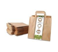 BIOZOYG Sacs en Papier Grand Format Écologiques I Biodégradables et Compostables I 50 Sacs Marron 26 x 17 x 25 cm pour Cadeaux