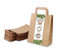 BIOZOYG Sacs en papier grand format écologiques I Sacs en papier pour cadeaux biodégradables et compostables I 250 x sacs en papier marron 22 x 10 x 28 cm