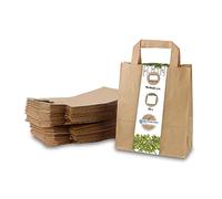 BIOZOYG Sacs en papier grand format écologiques I Sacs en papier pour cadeaux biodégradables et compostables I 25 x sacs en papier marron 18 x 8 x 22 cm