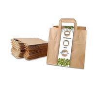 BIOZOYG Sacs en papier grand format écologiques I Sacs en papier pour cadeaux biodégradables et compostables I 250 x sacs en papier marron 26 x 17 x 25 cm