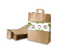 BIOZOYG Sacs en papier grand format écologiques I Sacs en papier pour cadeaux biodégradables et compostables I 250 x sacs en papier marron 32 x 12 x 40 cm