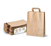 BIOZOYG Sacs en papier grand format écologiques I Sacs en papier pour cadeaux biodégradables et compostables I 50 x sacs en papier marron 26 x 12 x 35 cm