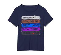 Bip d'entraînement jusqu'à ce Que la Ceinture devienne Noire, Judo T-Shirt, Femme Grandes Tailles, Bleu Marine, 2X