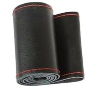 BIPANO Housse de Protection pour Volant Voiture, pour Camion et Bus en Cuir 42/45/47/50 cm enveloppe de Volant de Voiture(Black 45cm Balck Red)