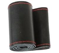 BIPANO Housse de Protection pour Volant Voiture, pour Camion et Bus en Cuir 42/45/47/50 cm enveloppe de Volant de Voiture(Black 47cm Balck Red)