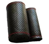 BIPANO Housse de Protection pour Volant Voiture, pour Camion et Bus en Cuir 42/45/47/50 cm enveloppe de Volant de Voiture(Black 47cm Hole Balck Red)
