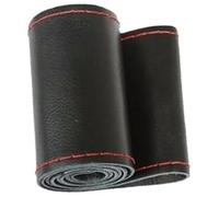 BIPANO Housse de Protection pour Volant Voiture, pour Camion et Bus en Cuir 42/45/47/50 cm enveloppe de Volant de Voiture(Black 42cm Balck Red)
