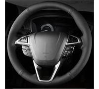 BIPANO Housse de Volant Voiture, pour Fusion 2013-2019 Edge 2015-2019, Accessoires Automobiles enveloppe de Volant de Voiture(Black Light Blue Thread)