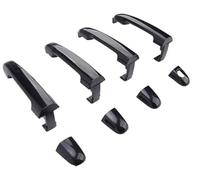 BIPANO Jeu de poignées porte extérieures, poignée extérieure noire, pour Sonata Nf 20062010, avec Clips d'installation remplacement garniture de couvercle de poignée de porte de voiture