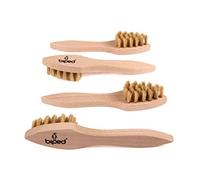 biped 4 pièces set brosses à cirer - Brosses à poêlon en bois - avec des soies naturelles solides z2346 (4 x lumineuses)