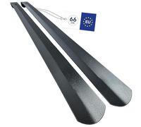 biped chausse-pied long en métal 66 cm - chausse-pied robuste en acier aspect martelé - aide à l’enfilage des chaussures avec crochet pour suspension pratique z2797(1x gris)