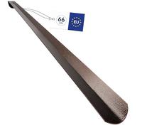 biped chausse-pied long en métal 66 cm - chausse-pied robuste en acier aspect martelé - aide à l’enfilage des chaussures avec crochet pour suspension pratique z2797(1x marron)