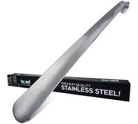 biped chausse-pied long en métal, acier inox brossé - aide-chaussure robuste dans coffret cadeau élégant - chausse-pied premium pour un usage quotidien z2932(43cm,silver)