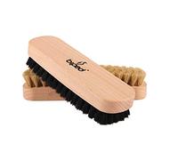 biped Ensemble de 2 pièces - Brosse à chaussures en bois de hêtre avec des soies naturelles - pour le nettoyage ou le poli - z2345 (1 x brillant / 1 x sombre)