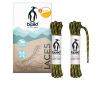 biped LACES 2 paires de lacets de randonnée polyester rond ø 4 mm extra robuste - lacets pour chaussures de trekking et de travail z2917(#B24 army green/yellow,160 cm)
