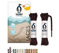 biped LACES 2 paires de lacets de randonnée polyester rond ø 4 mm extra robuste - lacets pour chaussures de trekking et de travail z2917(#B17 black/red,120 cm)