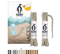 biped LACES 2 paires de lacets de randonnée polyester rond ø 4 mm extra robuste - lacets pour chaussures de trekking et de travail z2917(#B25 grey/yellow,120 cm)