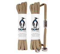 biped LACES 2 paires de lacets élastiques avec capsule métal twist-lock lacets caoutchouc sans attaches pour 2 paires de chaussures - plat 6 mm z2910(#28 beige)