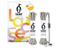 biped LACES 2 paires de lacets élastiques avec capsule métallique lacets en caoutchouc à fermeture par rotation sans attaches, chaussures de sport et de course - ovales 4,5 mm z2911(#6 grey)