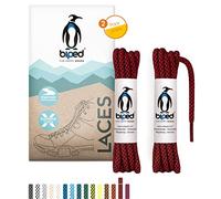 biped LACES 2 paires de lacets en corde bicolores ronds en polyester ø 4,5 mm extra robustes - lacets résistants à la déchirure pour l'extérieur et les baskets z2918(#B11 red/black,120 cm)