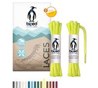 biped LACES 2 paires de lacets en corde bicolores ronds en polyester ø 4,5 mm extra robustes - lacets résistants à la déchirure pour l'extérieur et les baskets z2918(#B12 white/neon yellow,90 cm)
