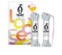 biped LACES 2 paires de lacets en polyester indéchirable pour chaussures femmes, hommes et enfants, baskets, chaussures de sport et de course ovale 6 mm z2912(#6 grey,140 cm)