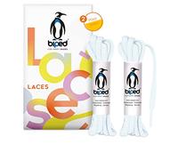 biped LACES 2 paires de lacets en polyester indéchirable pour chaussures femmes, hommes et enfants, baskets, chaussures de sport et de course ovale 6 mm z2912(#1 ice white,140 cm)