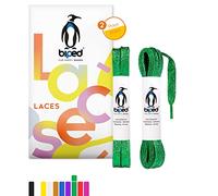 biped LACES 2 paires de lacets plats à paillettes en polyester 8 mm indéchirable - pour chaussures et baskets en cuir, pour le sport, les fêtes et les festivités z2919(#48 green,120 cm)