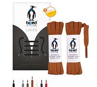 biped LACES 2 paires de lacets plats en coton, largeur 7 mm - lacets de qualité résistants à la déchirure pour chaussures, bottes et baskets en cuir - fabriqués en UE z2904(cognac,160 cm)