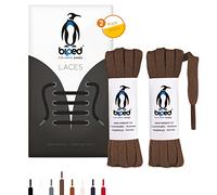 biped LACES 2 paires de lacets plats en coton, largeur 7 mm - lacets de qualité résistants à la déchirure pour chaussures, bottes et baskets en cuir - fabriqués en UE z2904(brun,140 cm)