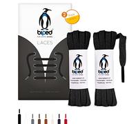 biped LACES 2 paires de lacets plats en coton, largeur 7 mm - lacets de qualité résistants à la déchirure pour chaussures, bottes et baskets en cuir - fabriqués en UE z2904(noir,120 cm)